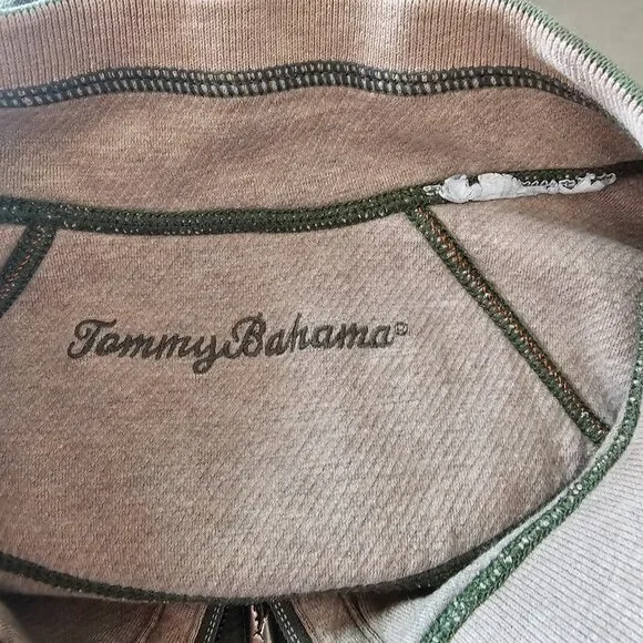 READ Tommy Bahamas Reversible Sweatshirt Mens XL Green 1/4 Zip Pullover Sweater - Picture 4 of 7